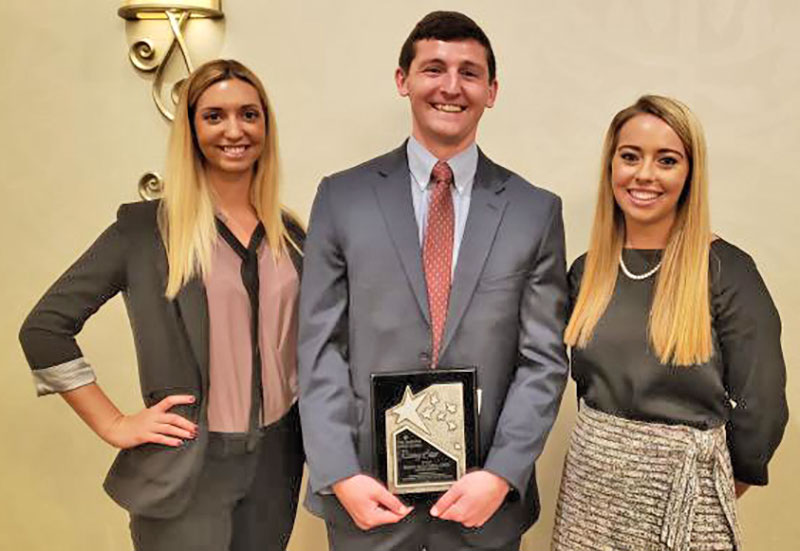 Brent Mulvihill, CPCU with Ellei Kay and Anne Bowen.