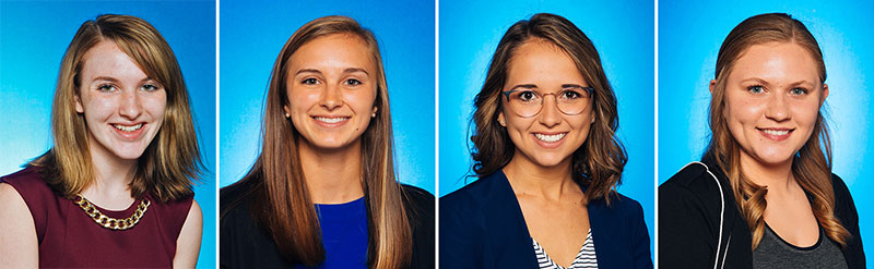 Tiffany Gates, Gabby Burkhart, Stephanie Dehne, and Samantha Liffick